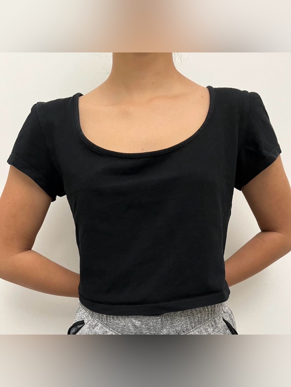 Windsor Black Scoop Neck Crop Top